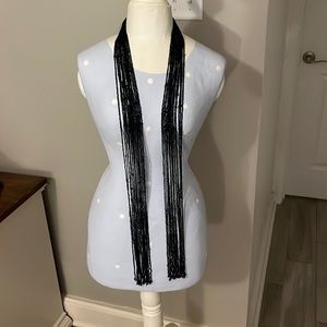 Vintage elegant black beaded necklace